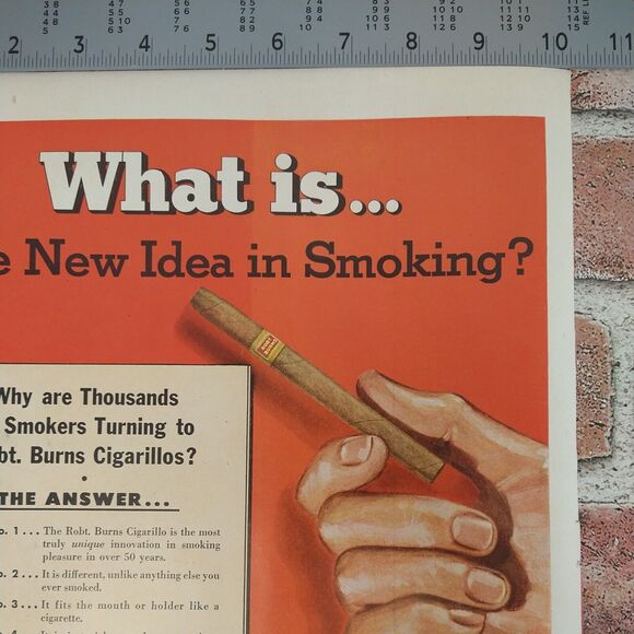 Robt Burns Cigarillos What is New Idea in Smoking? 10x14 1950 Retro Vtg PRINT AD - Picture 7 of 10